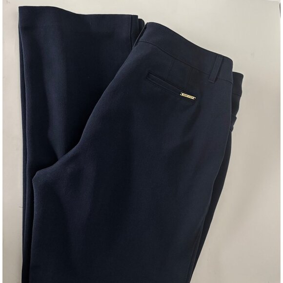 Anne Klein Trousers 10 Navy Blue Mid Rise Bootcut Pant Corpcore Preppy Old Money - Picture 1 of 16